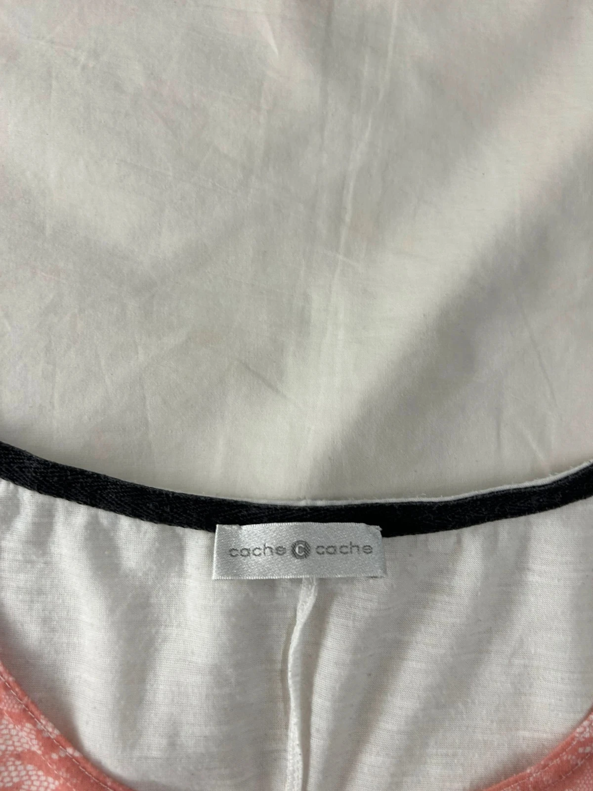 Roze vintage geprinte blouse met korte mouwen cache cache – photo 4